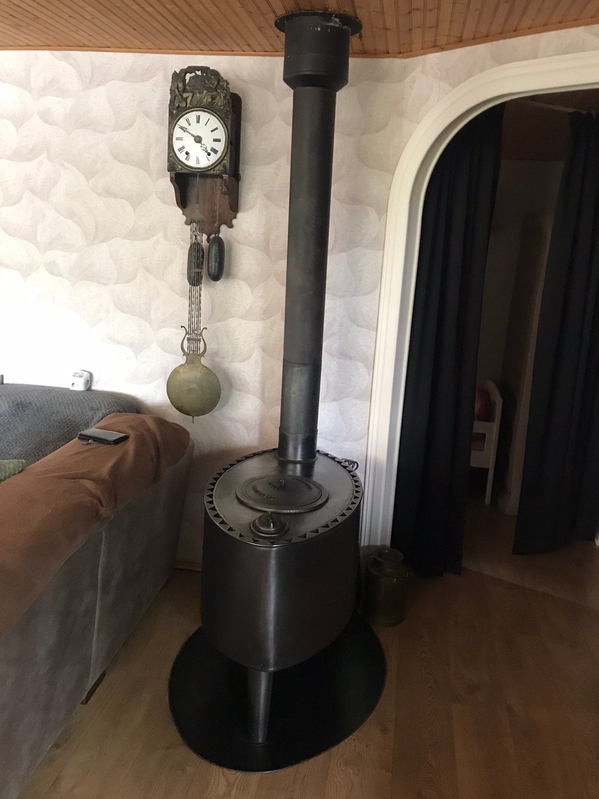 Bekkasinen houtkachel no2 met rookgas afvoer en grondplaat, Huis en Inrichting, Kachels, Ophalen of Verzenden, Zo goed als nieuw