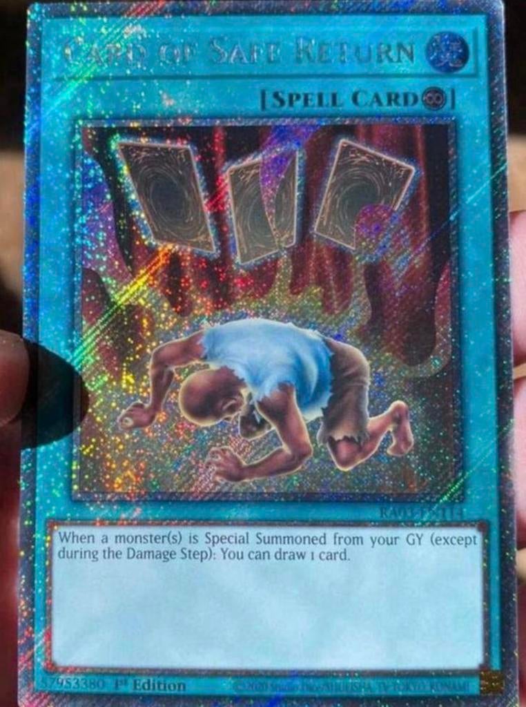 Yu-Gi-Oh! Card of Safe Return RA03 1st Ed M/NM !, Ophalen of Verzenden, Zo goed als nieuw, Losse kaart, Foil