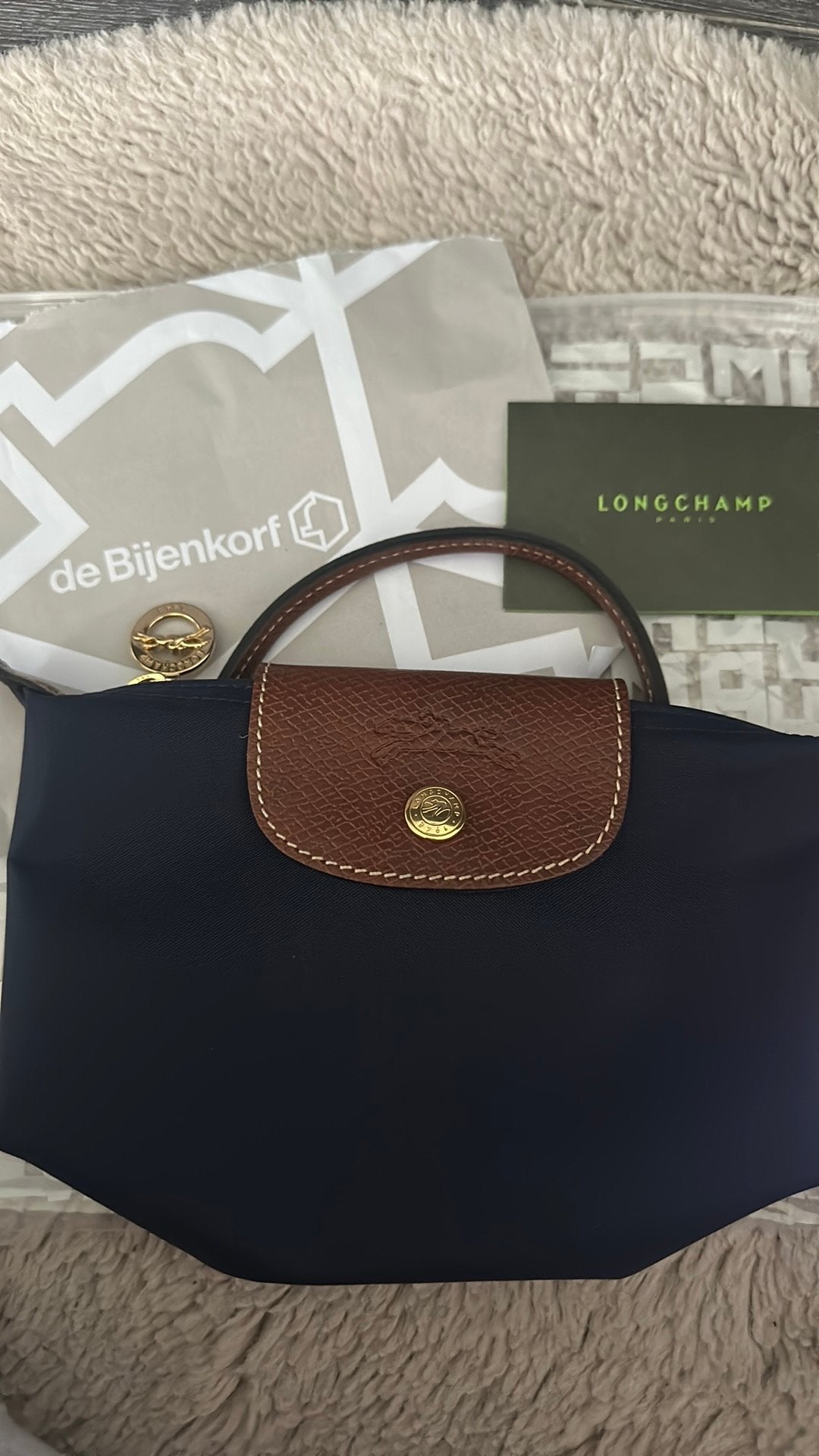 Longchamp origineel, Verzenden, Zo goed als nieuw, Blauw, Schoudertasje