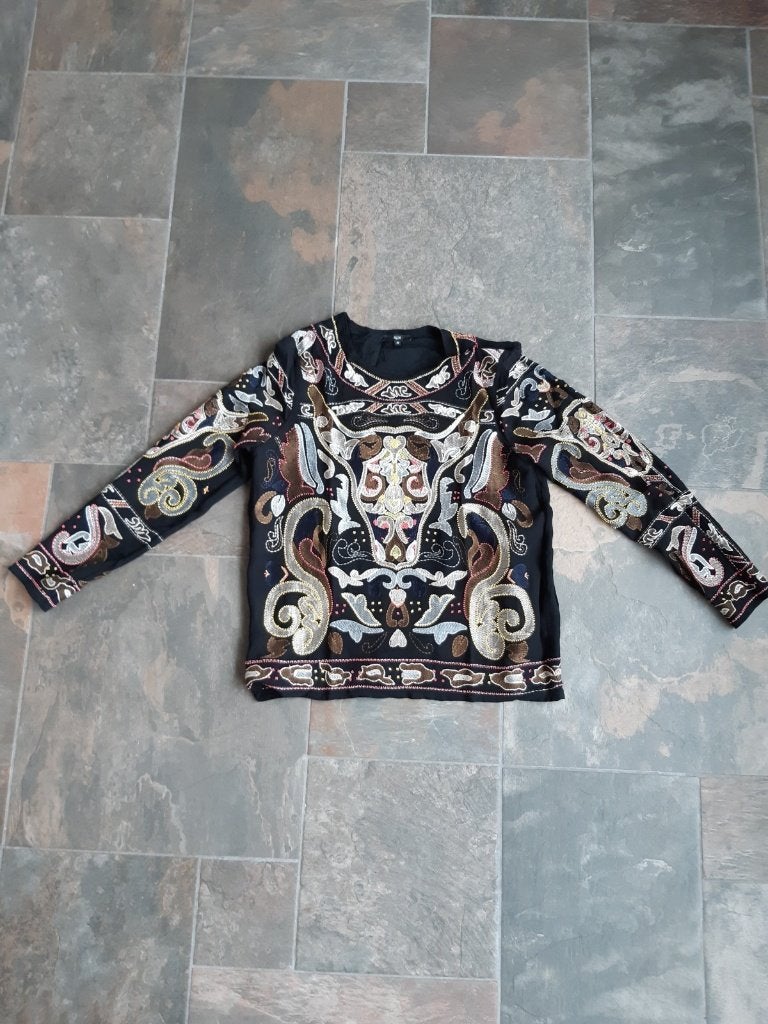 Nieuw Alex shirt maat M met allemaal kleine kraaltjes, Maat 38/40 (M), Zwart, Alex, Nieuw