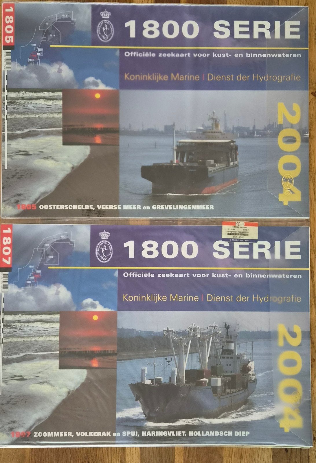 teab 2 sets Zeekaarten 1800 Serie - Koninklijke Marine 2004, 2000 tot heden, Koninklijke Marine | Dienst der Hydrografie, Ophalen of Verzenden