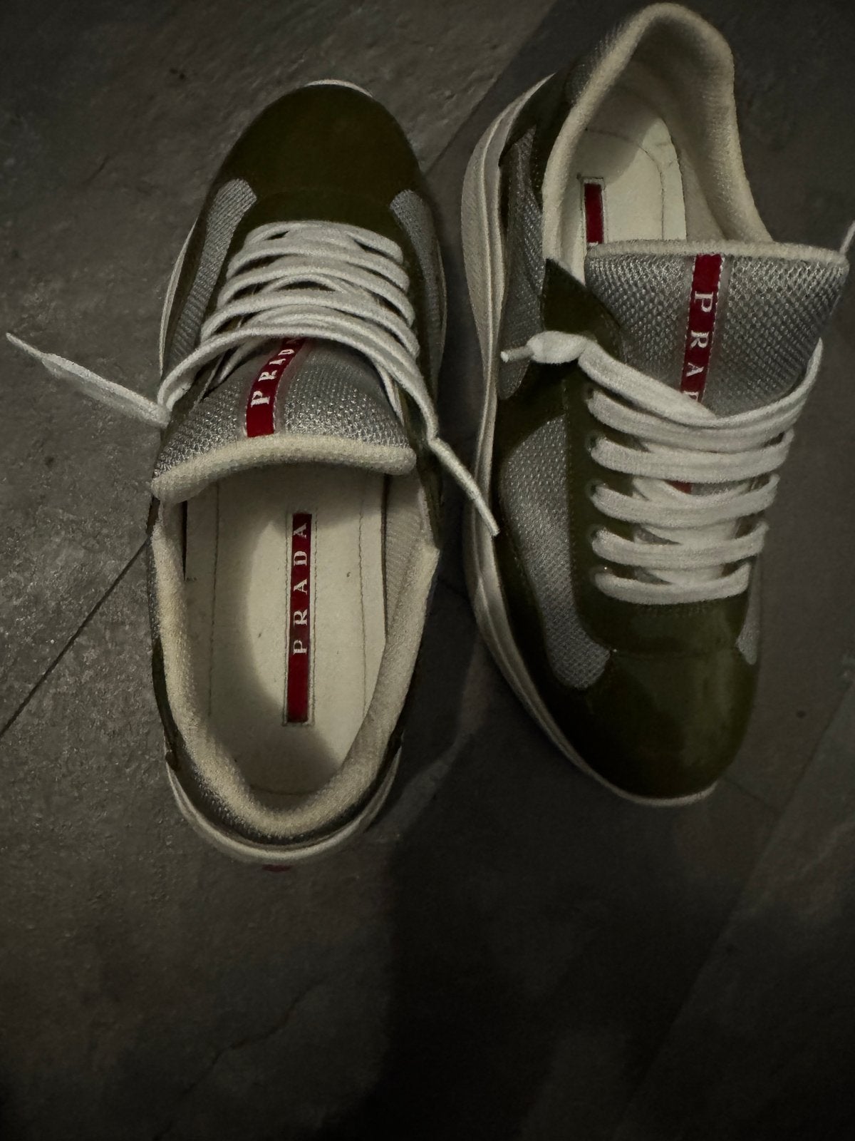 Prada cups Olive groen - Maat 41, Kleding | Heren, Schoenen, Ophalen, Gedragen, Overige kleuren, Sneakers of Gympen