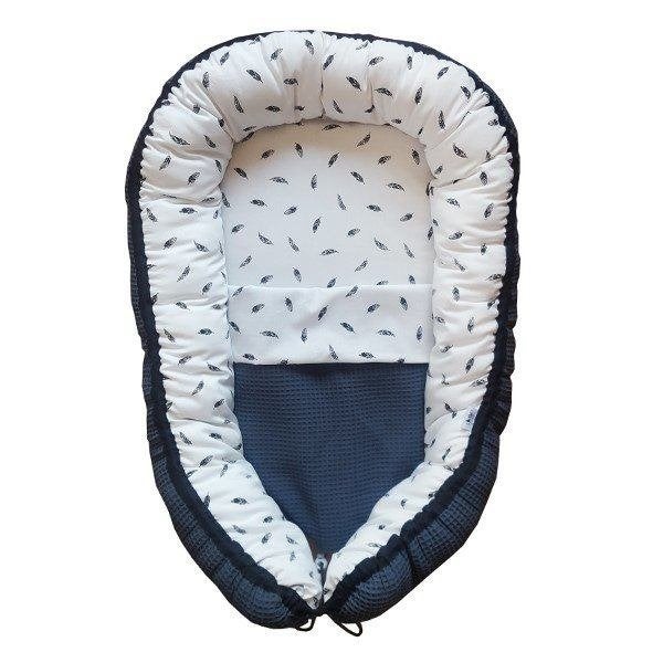 Babynestje Babynest Veren Blauw met Deken Little Dreamzzz, Kinderen en Baby's, Bi & Li Creaties, Overige typen, Nieuw, Ophalen of Verzenden