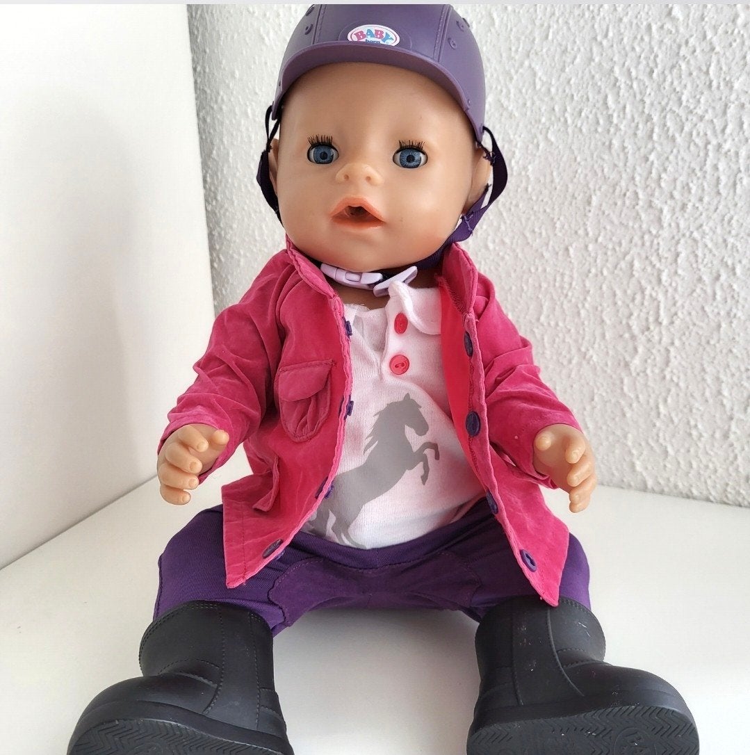 Baby Born kleertjes 4 delige Paardrij Ruiter set Babyborn., Kinderen en Baby's, Ophalen of Verzenden, Zo goed als nieuw, Babypop