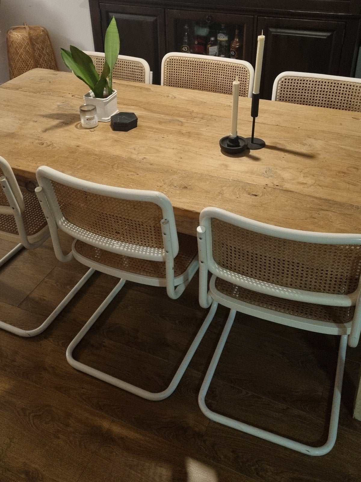 Webbing stoelen wit - 6 stuks, Ophalen, Gebruikt, Wit, Bauhaus, Vintage