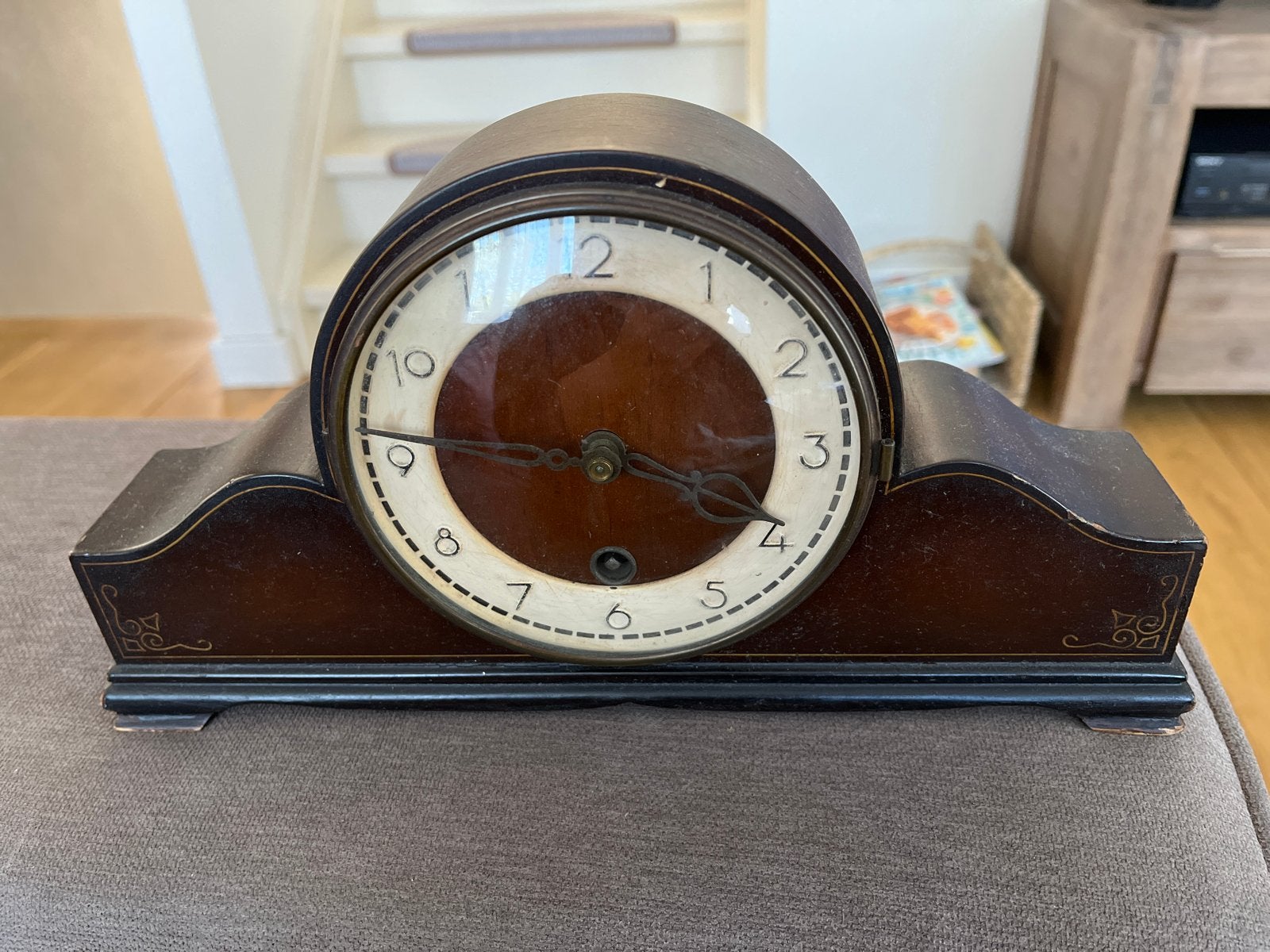 Art Deco Houten Pendule (Schouwklok) - Opknapper, Ophalen of Verzenden