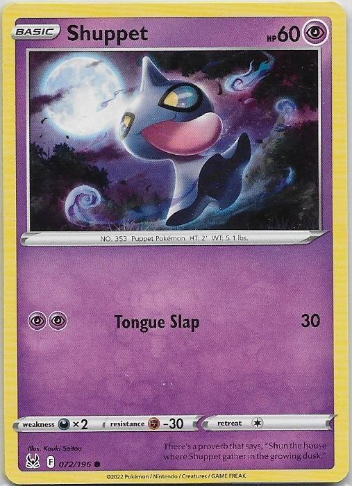 Lost Origin,  Shuppet [common] 72/196, Hobby en Vrije tijd, Verzamelkaartspellen | Pokémon, Nieuw, Losse kaart, Verzenden