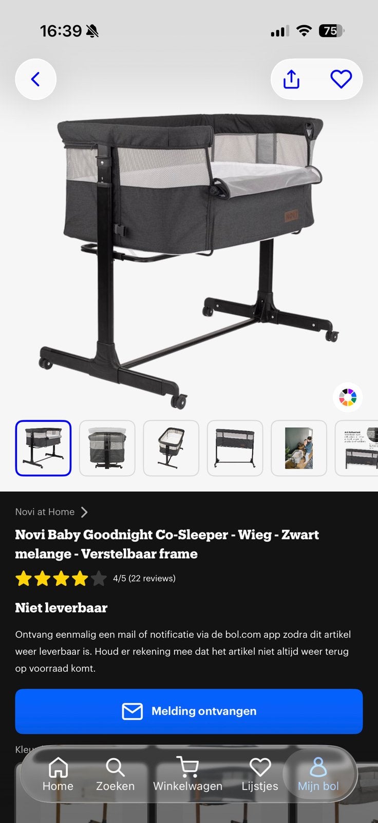 Co-sleeper, Kinderen en Baby's, Babywiegjes en Ledikanten, Ophalen, Zo goed als nieuw, Wieg