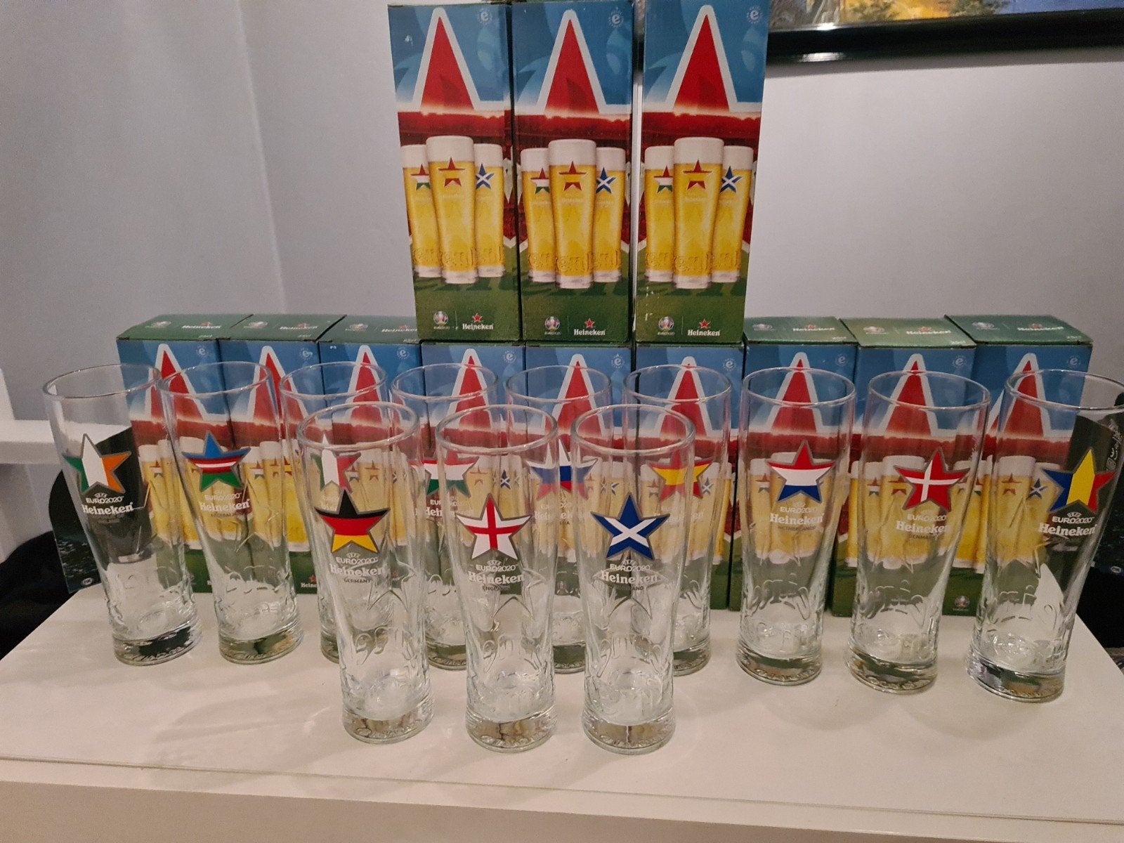 Complete set Heineken Euro 2020 Glazen Collectie (12 stuks), Ophalen, Nieuw