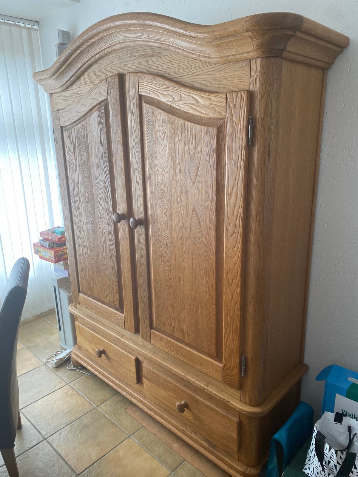 Gezandstraalde eiken kast. Met planken en lades., Ophalen, Zo goed als nieuw, 25 tot 50 cm, 150 tot 200 cm