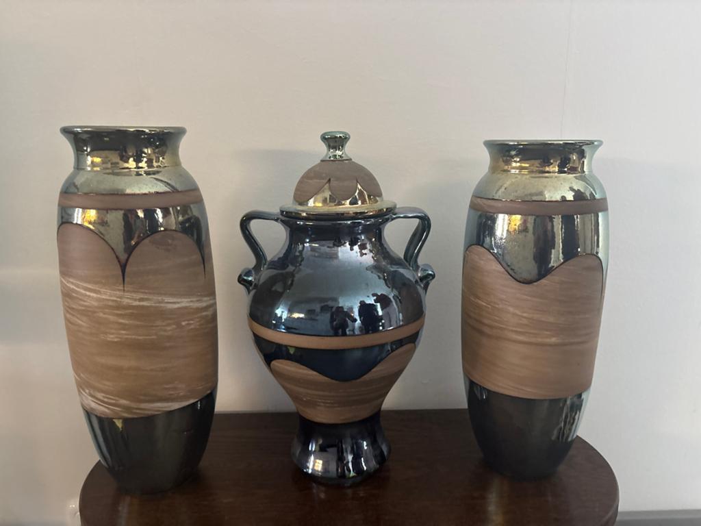 Decoratieve vazen set - Keramiek met metallic glazuur, Ophalen
