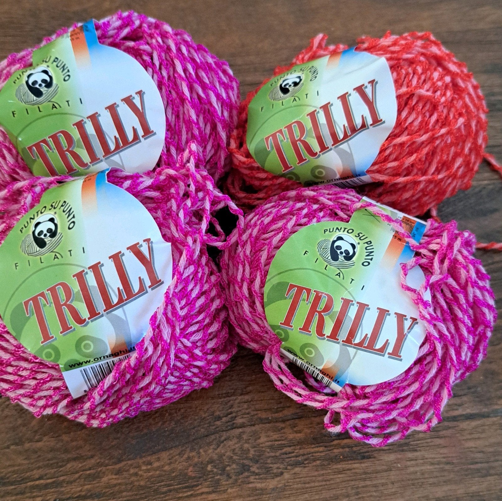 Filati Trilly - 4 bollen katoenmix garen (roze/rood), Ophalen of Verzenden, Nieuw, Breien of Haken, Wol of Garen