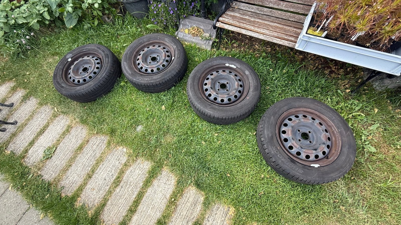 Hankook Kinergy eco2 zomerbanden op stalen velgen 185/65R15, Auto-onderdelen, Banden en Velgen, Ophalen, Gebruikt, 15 inch, Banden en Velgen