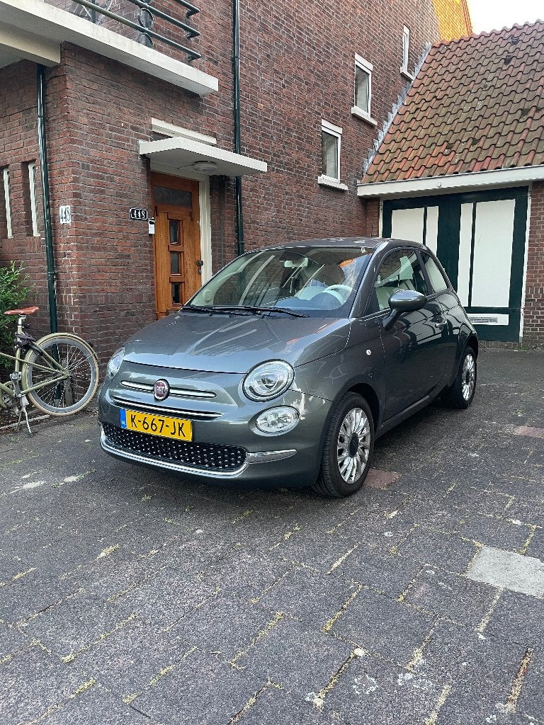 Fiat 500 1.0 70pk Hybrid 2021 Grijs, Auto's, Fiat, Stof, 40 €/maand, 4 stoelen, Origineel Nederlands