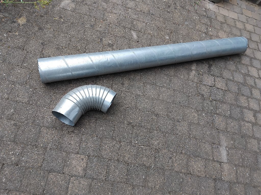 aluminium buis Spiro 125 mm + bocht 90gr, Ophalen, 200 tot 400 m³ per uur, Overige typen, Motor