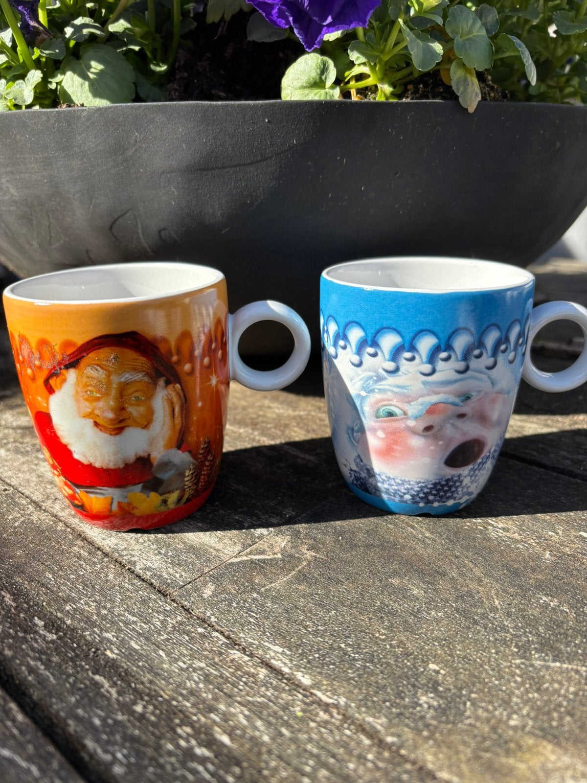 Efteling 2 mokken blauw en oranje, Verzenden, Zo goed als nieuw