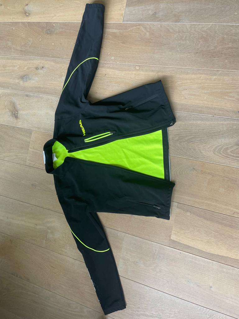 Head Rebelsix ski jas/trainingsjack Zwart/Neon Geel 164 XL, Protest, 100 tot 140 cm, Overige typen, Ophalen of Verzenden