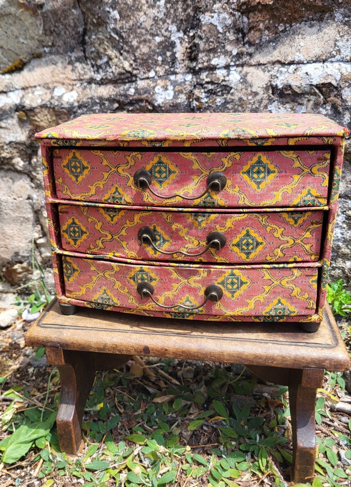 Oude franse brocante sieradendoos / ladenkistje / allegonda, Ophalen of Verzenden