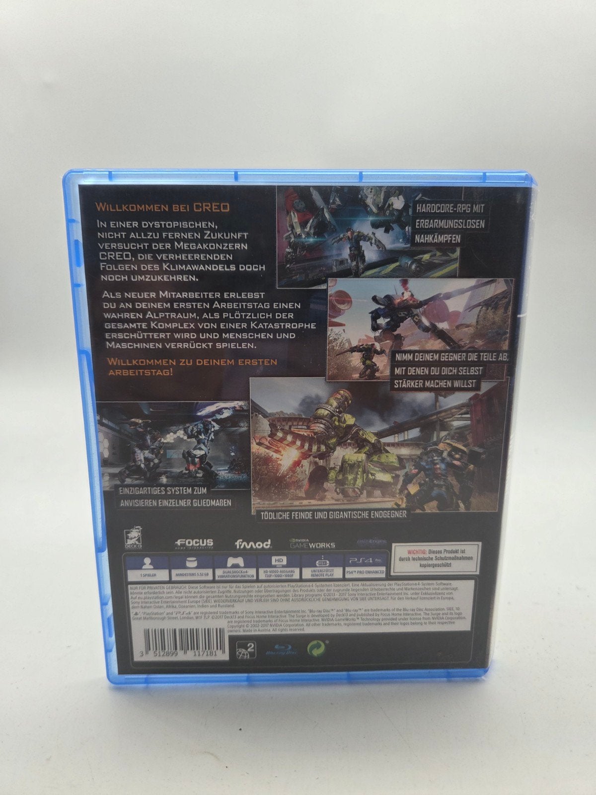The Surge PS4 - Actie RPG in dystopische toekomst, Gebruikt, Vanaf 18 jaar, Contact@focus-home.com, 1 speler