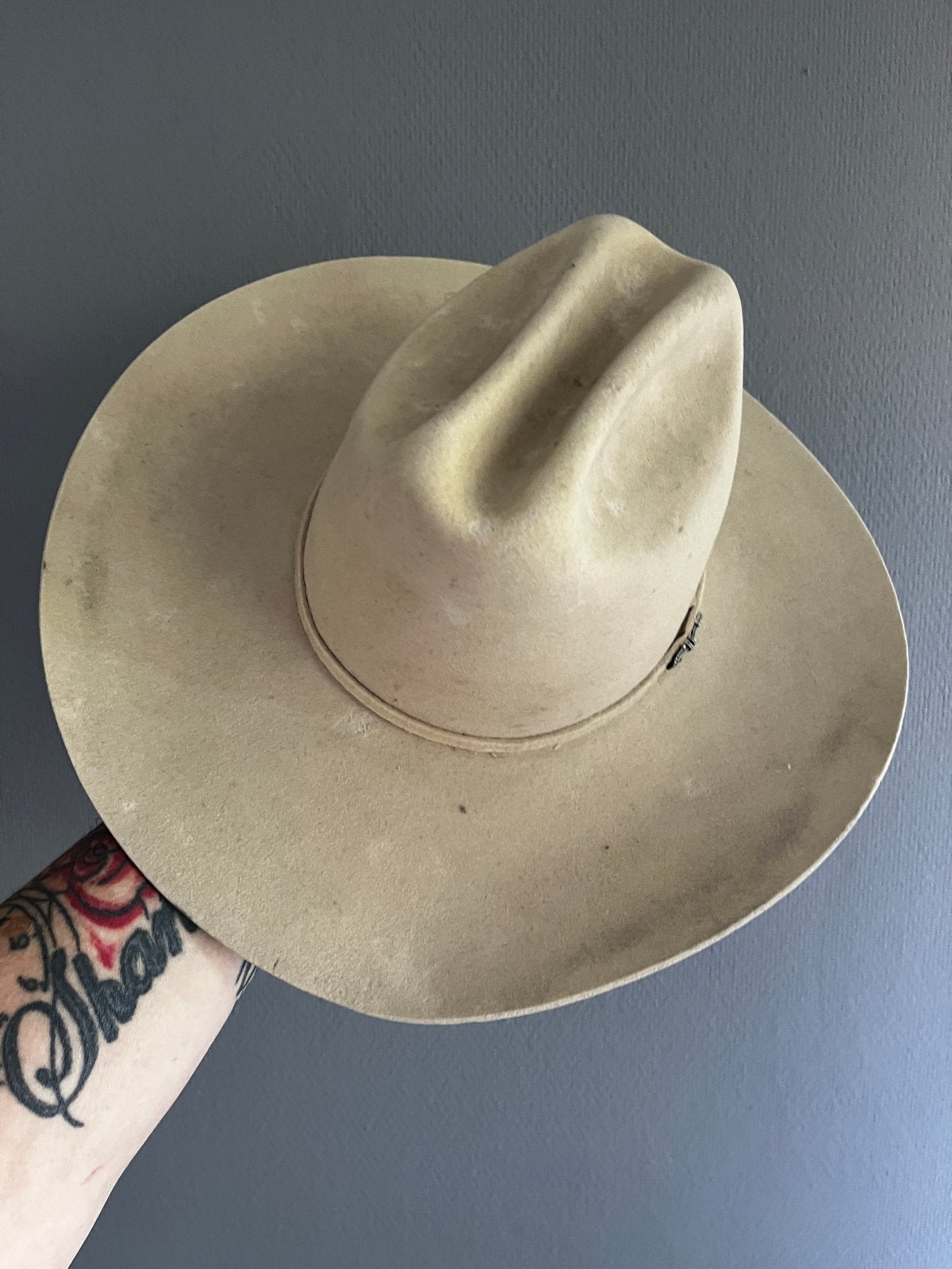Crèmekleurige Renegade Cowboyhoed - Maat 57cm (7 1/8), Ophalen of Verzenden, Gedragen, Hoed