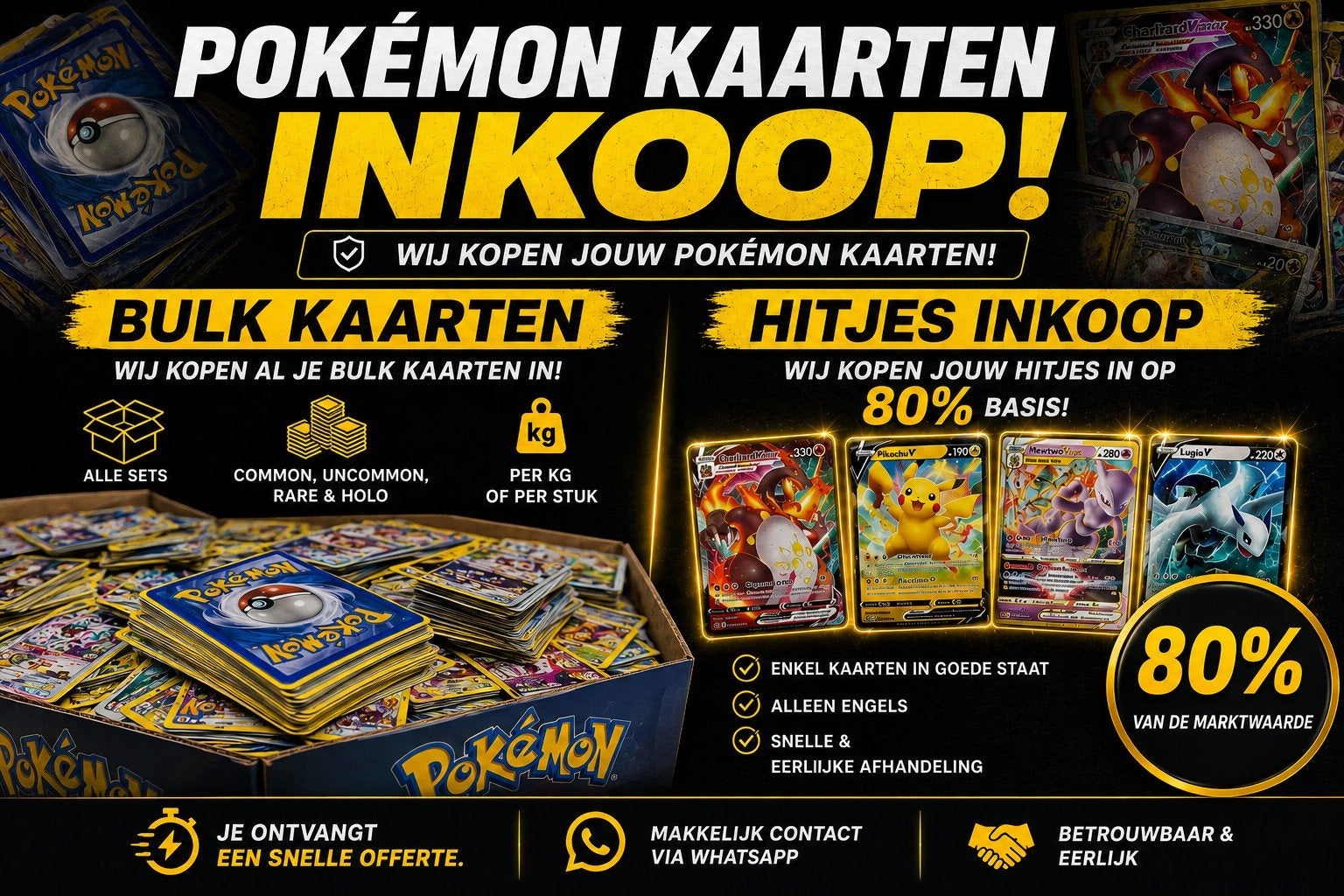 Inkoop Pokémon kaarten: bulk & hits (Mega Evolution sets), Ophalen of Verzenden, Zo goed als nieuw, Meerdere kaarten