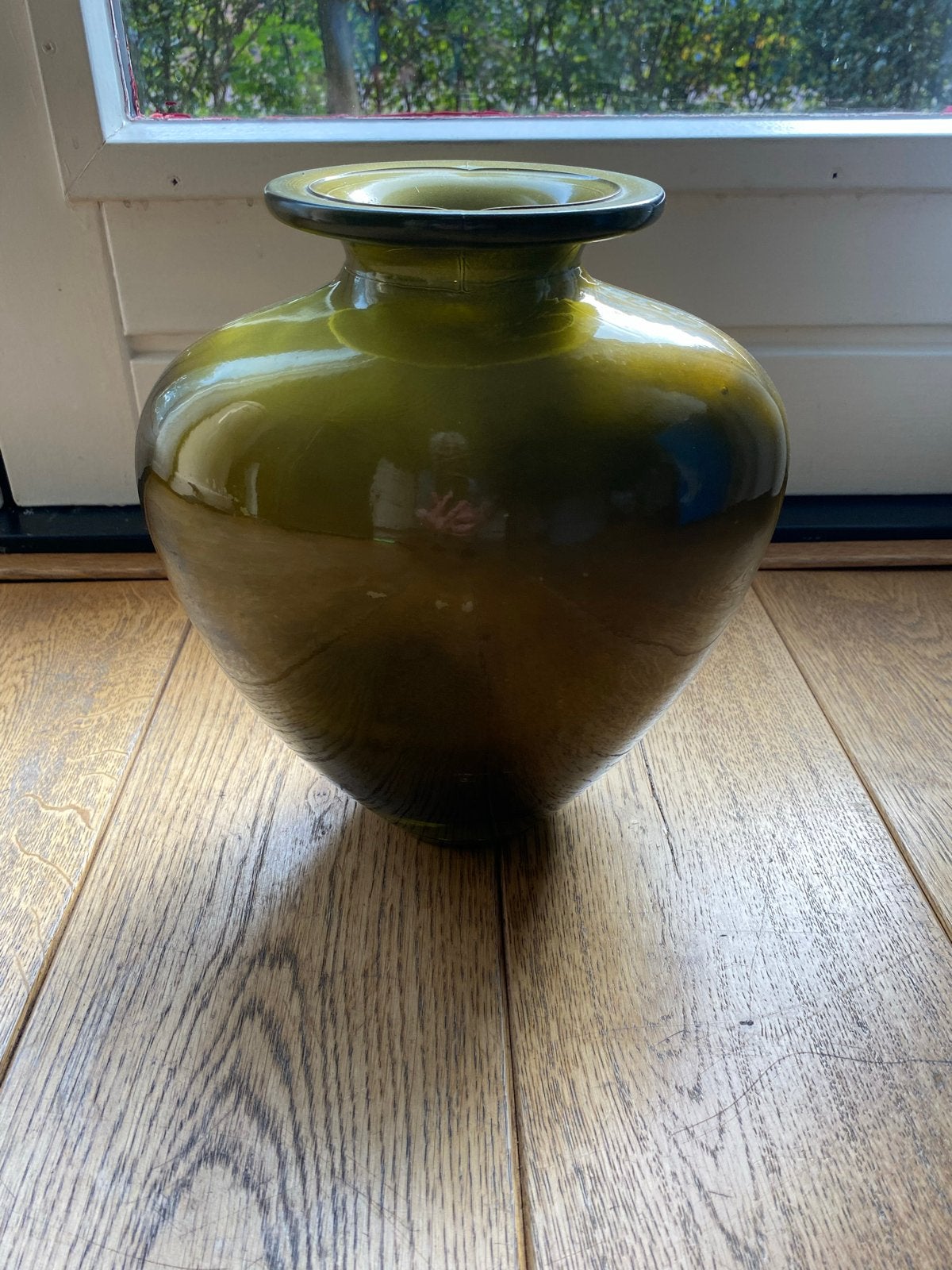 Vintage Groene Glazen Vaas, Ophalen