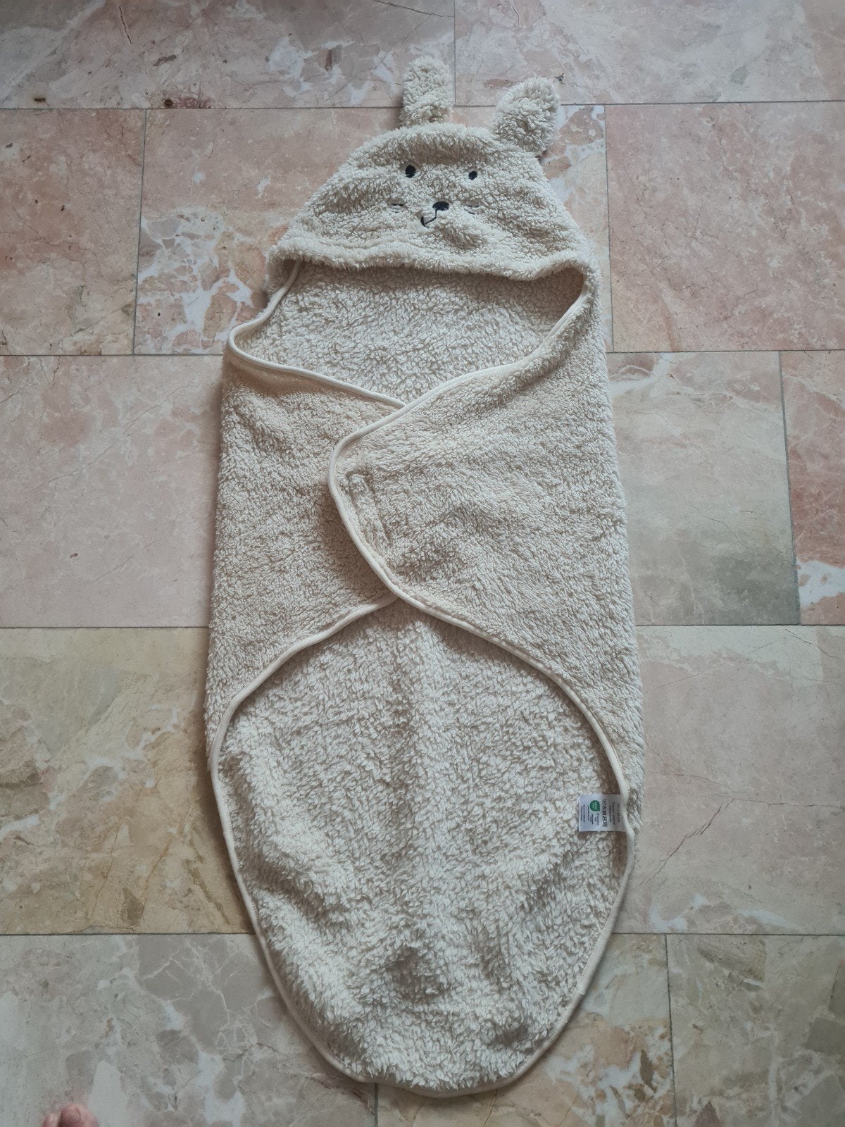 Kruidvat baby omslagdoek fleece zo goed als nieuw, Ophalen, Overige merken, Zo goed als nieuw, Beige