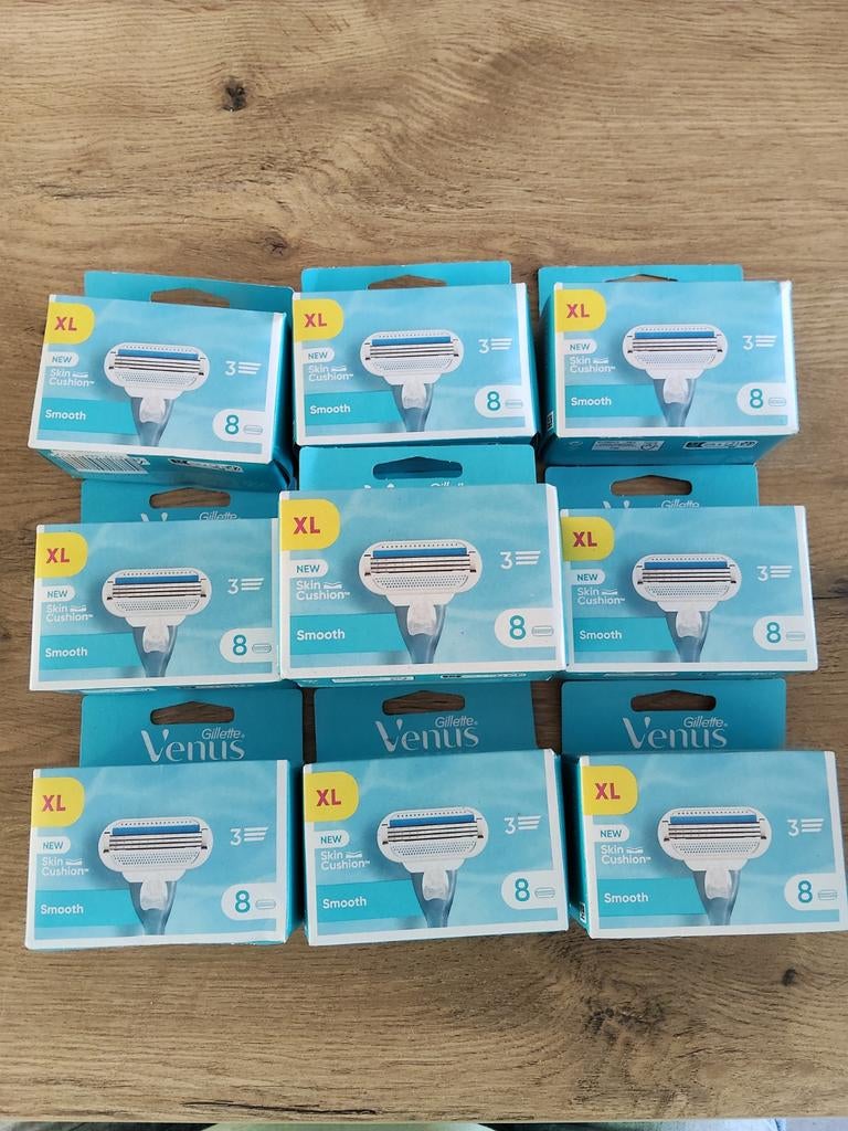 10x Gillette Venus Smooth scheermesjes (8 mesjes per pak), Ophalen of Verzenden, Nieuw, Gehele gezicht