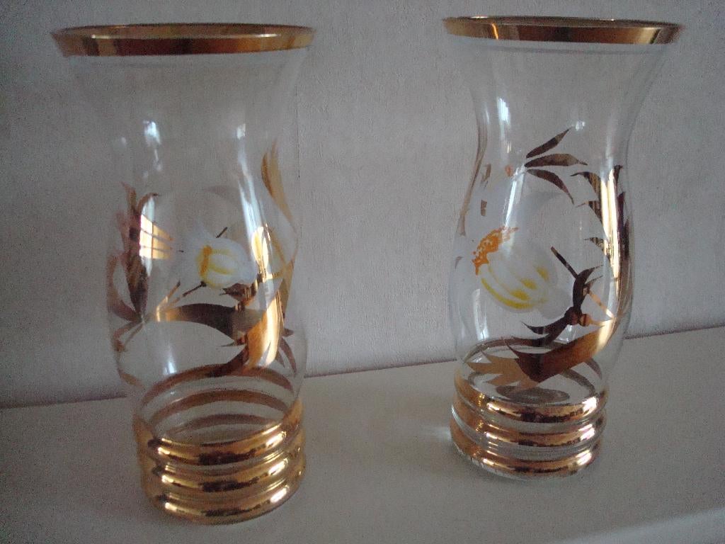 Glazen vazen 2 maal rond, Overige kleuren, Nieuw, Ophalen of Verzenden, Glas