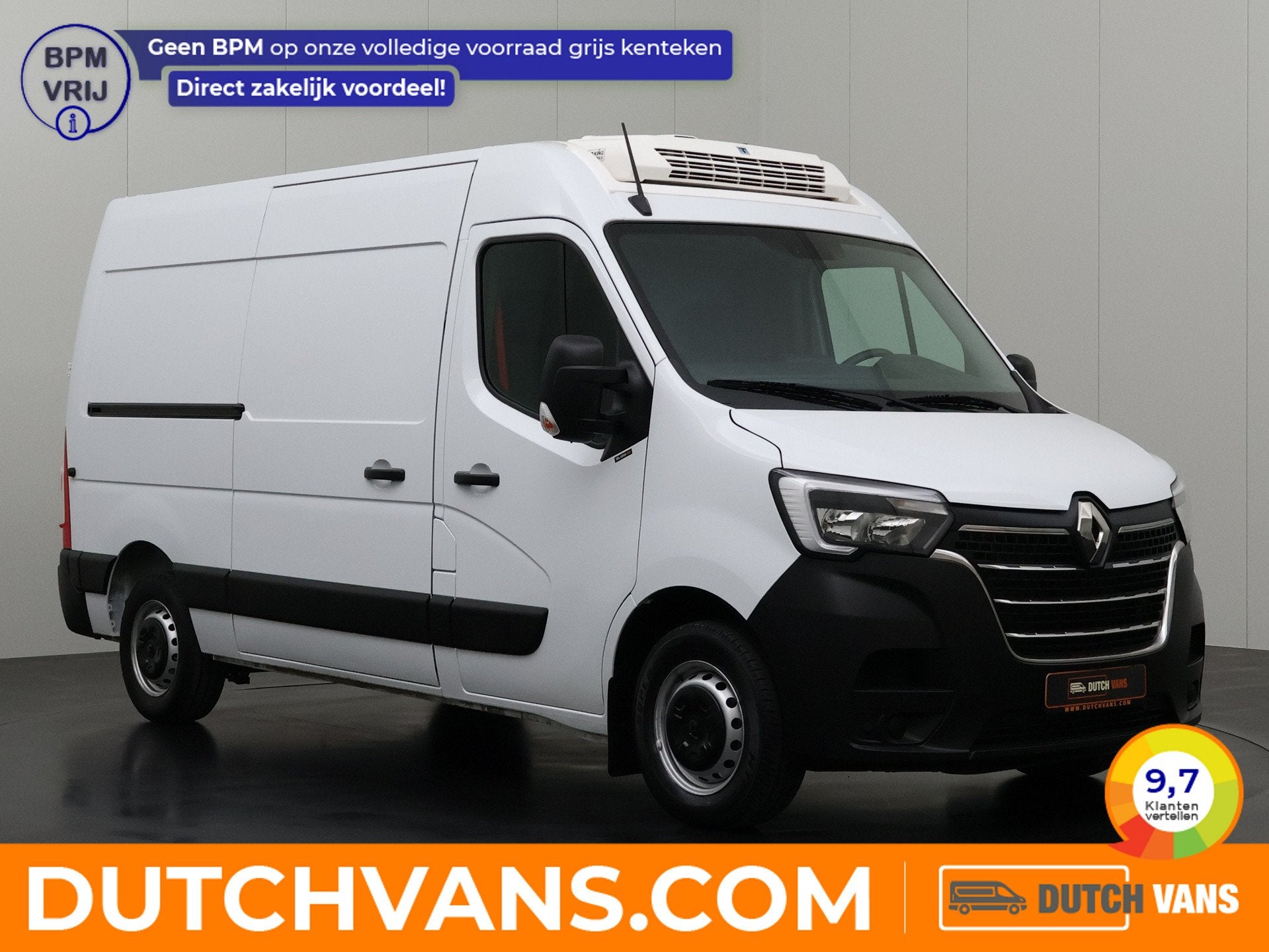 Renault Master 2.3DCI 135PK L2H2 Koelauto 12/220V | Multimed, Multifunctioneel stuurwiel, Geïmporteerd, Te koop, 3 stoelen