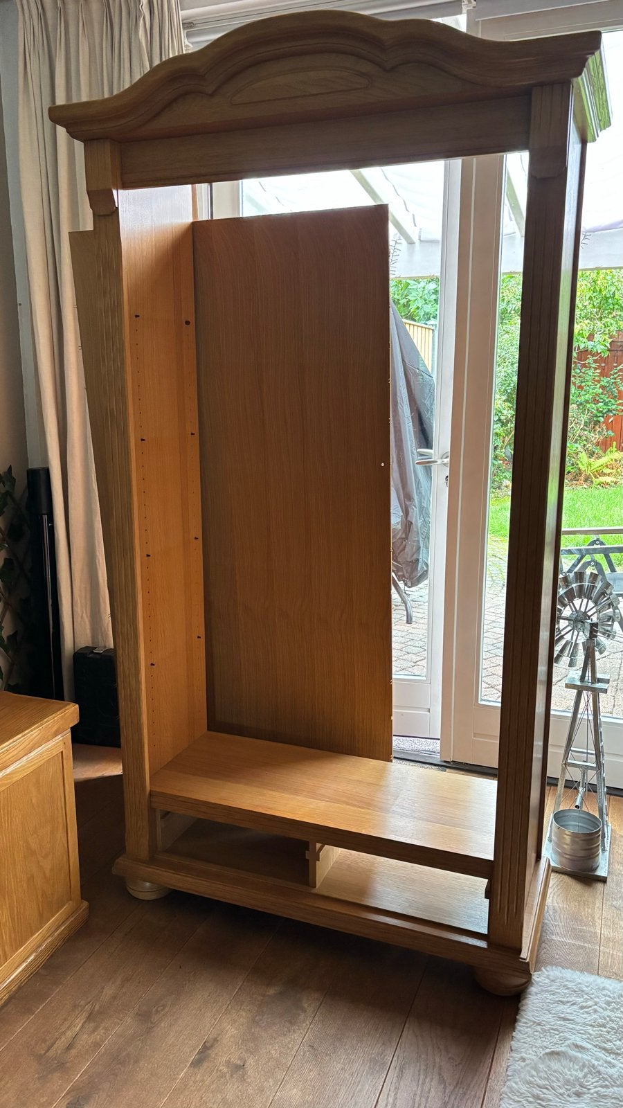 Massief eikenhouten boekenkast met lades (198x110x48), Ophalen, Gebruikt, 50 tot 100 cm, Met lade(s)