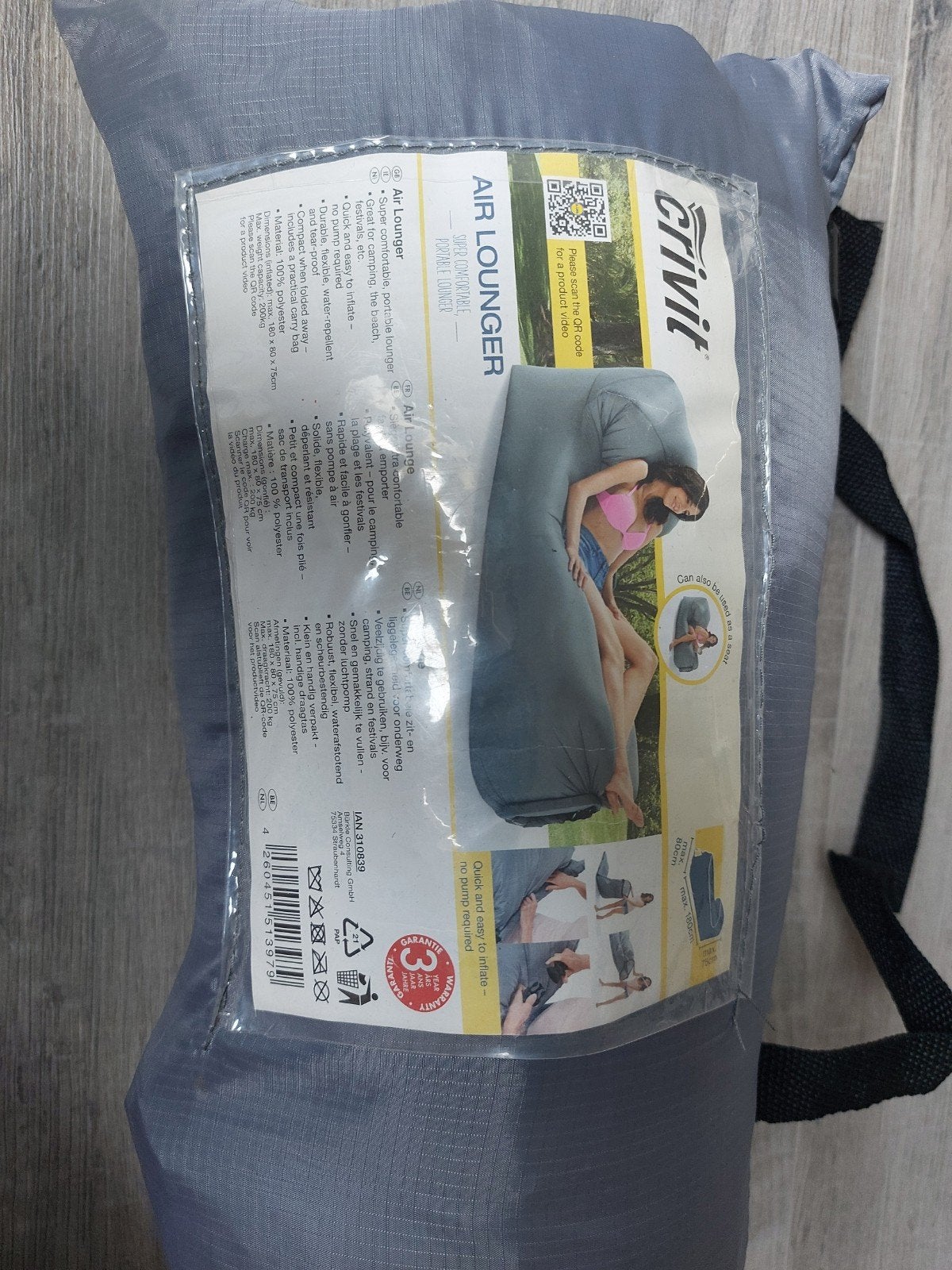 Crivit Air Lounger - Comfortabele en draagbare luchtbank, Ophalen of Verzenden