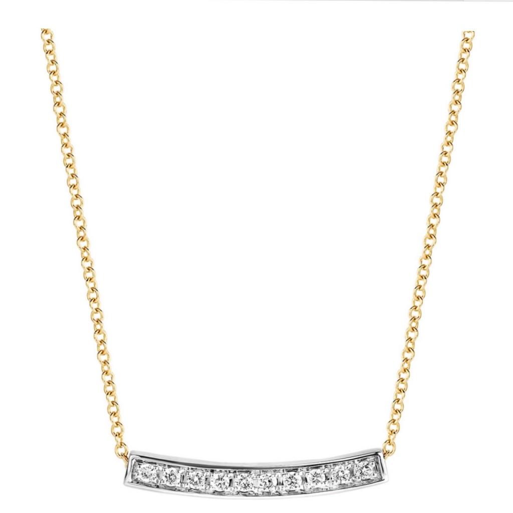 BLUSH 3605BDI GEELGOUDEN COLLIER MET HANGER DIAMANT 0.06CT., Nieuw, Ophalen of Verzenden, Roze, Juwelier van Soest