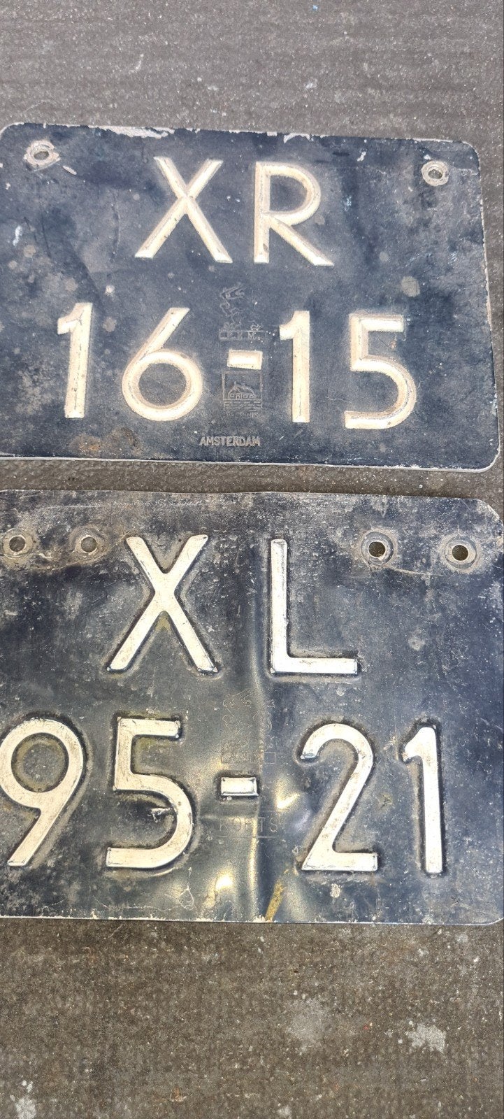 Oude Nederlandse Kentekenplaten - XR 16-15 & XL 95-21, Ophalen of Verzenden, Gebruikt, Universele onderdelen
