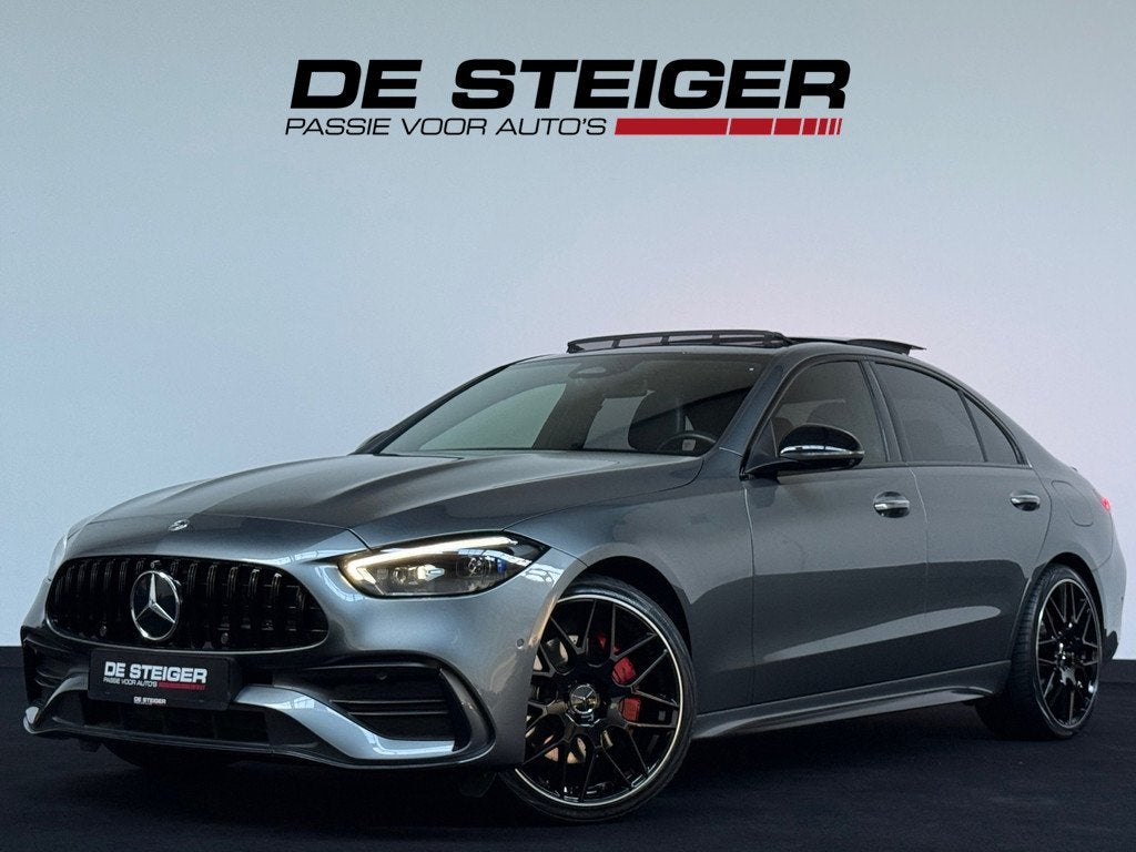 Mercedes-Benz C-klasse 300 e AMG Pano Burmester Distronic Di, Auto's, Automaat, Achterwielaandrijving, Gebruikt, Zwart