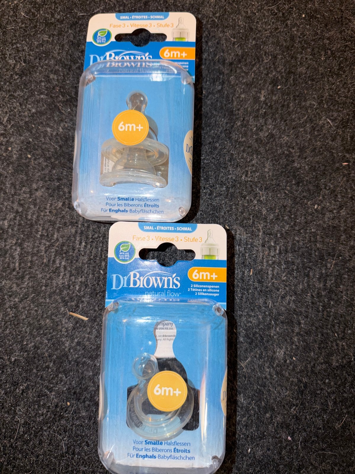 3 stuks Dr. Brown's Natural Flow spenen 6m+ Fase 3, Ophalen, Nieuw, Speen, Dr. Brown's