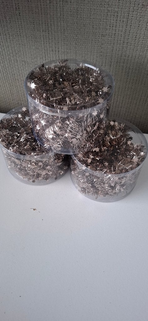 3x Glanzende kerstslinger met sterren-Hazel Brown (7mtr), Ophalen of Verzenden, Gebruikt