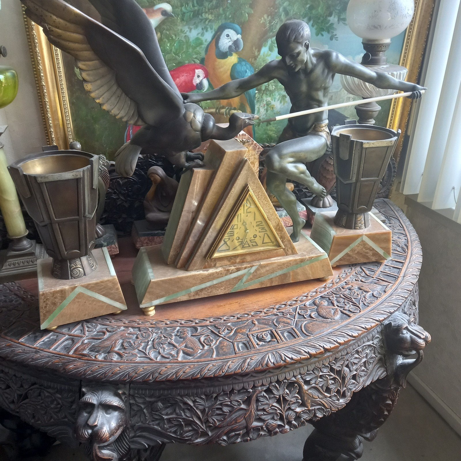 antieke art deco klok, Ophalen of Verzenden