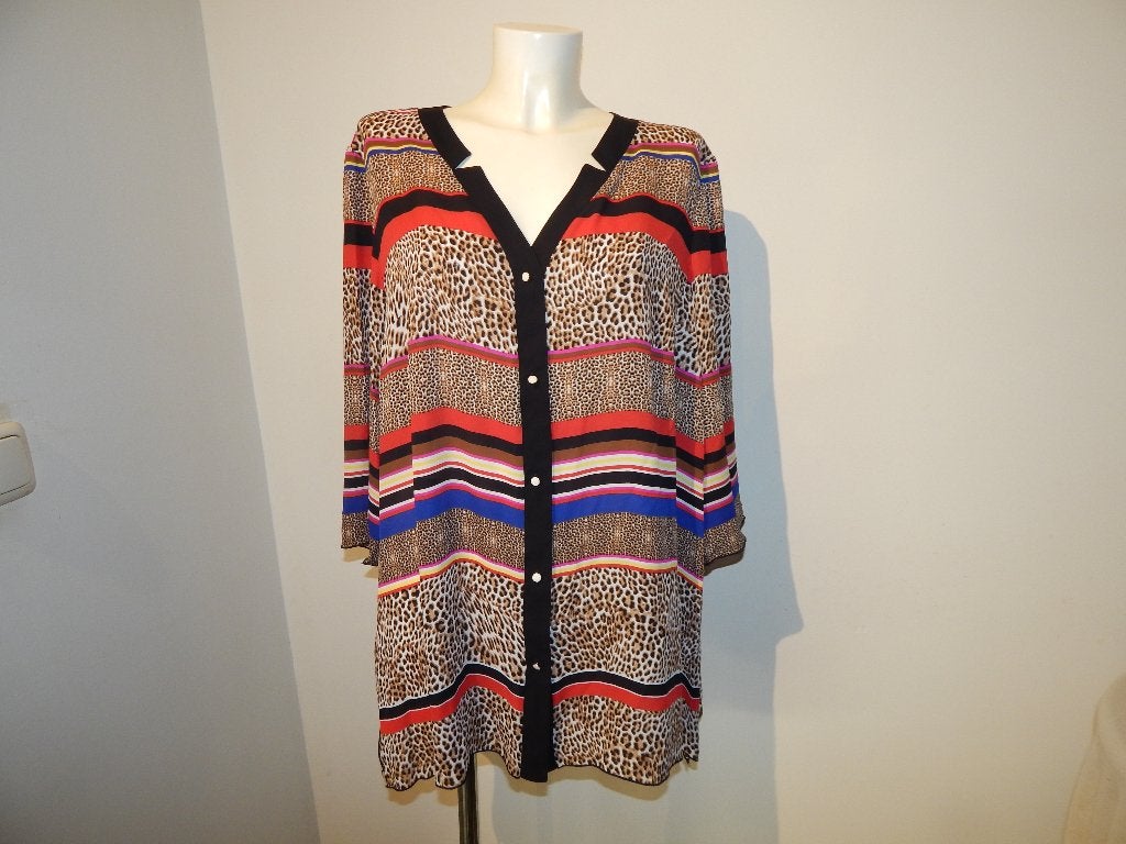 Joseph Ribkoff blouse tuniek jaguar print felle kleuren D48, Meerkleurig, Maat 46/48 (XL) of groter, Joseph Ribkoff, Ophalen of Verzenden