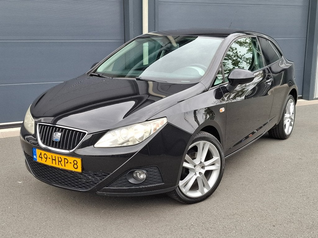 Seat Ibiza 1.4 SC Reference 63KW 3DRS 2009 Zwart NAP, Voorwielaandrijving, Stof, 40 €/maand, Zwart