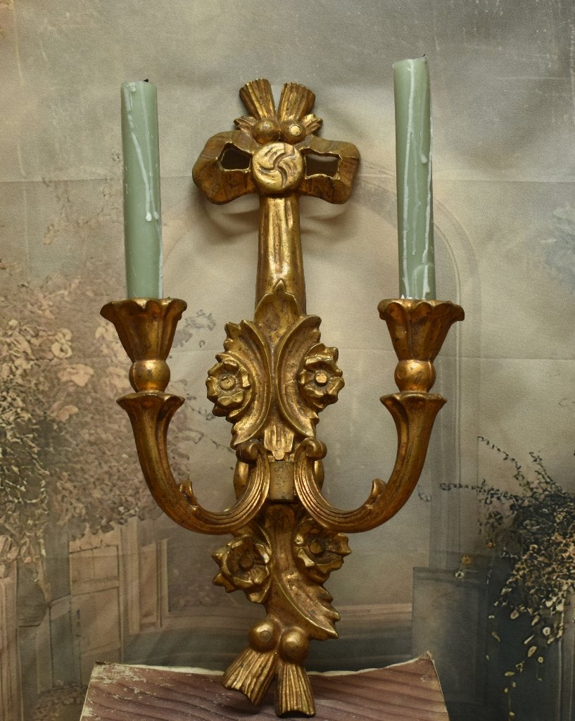 Oude Bois Dore Wand  Kandelaar. Uit Aletta's Tijd", Antiek en Kunst, Ophalen of Verzenden