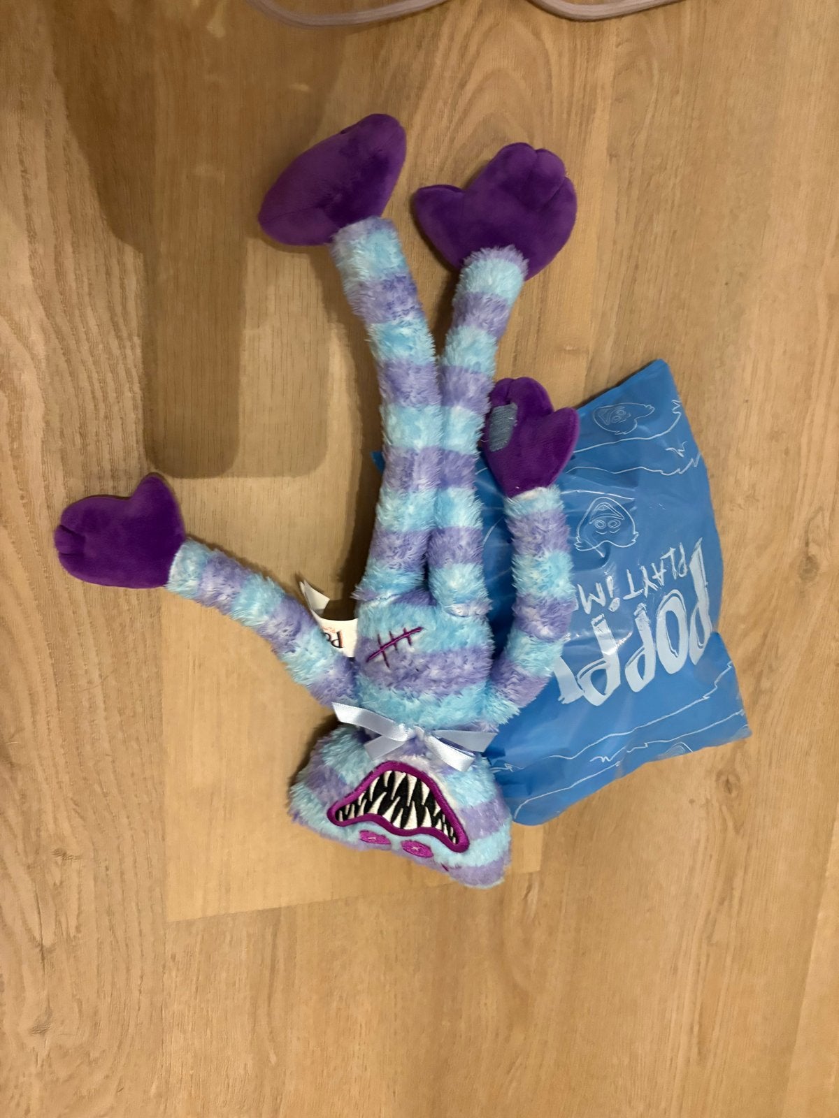 Huggy Wuggy knuffel Poppy Playtime blauw/paars gestreept, Gebruikt, Overige merken, Overige karakters, Overige typen