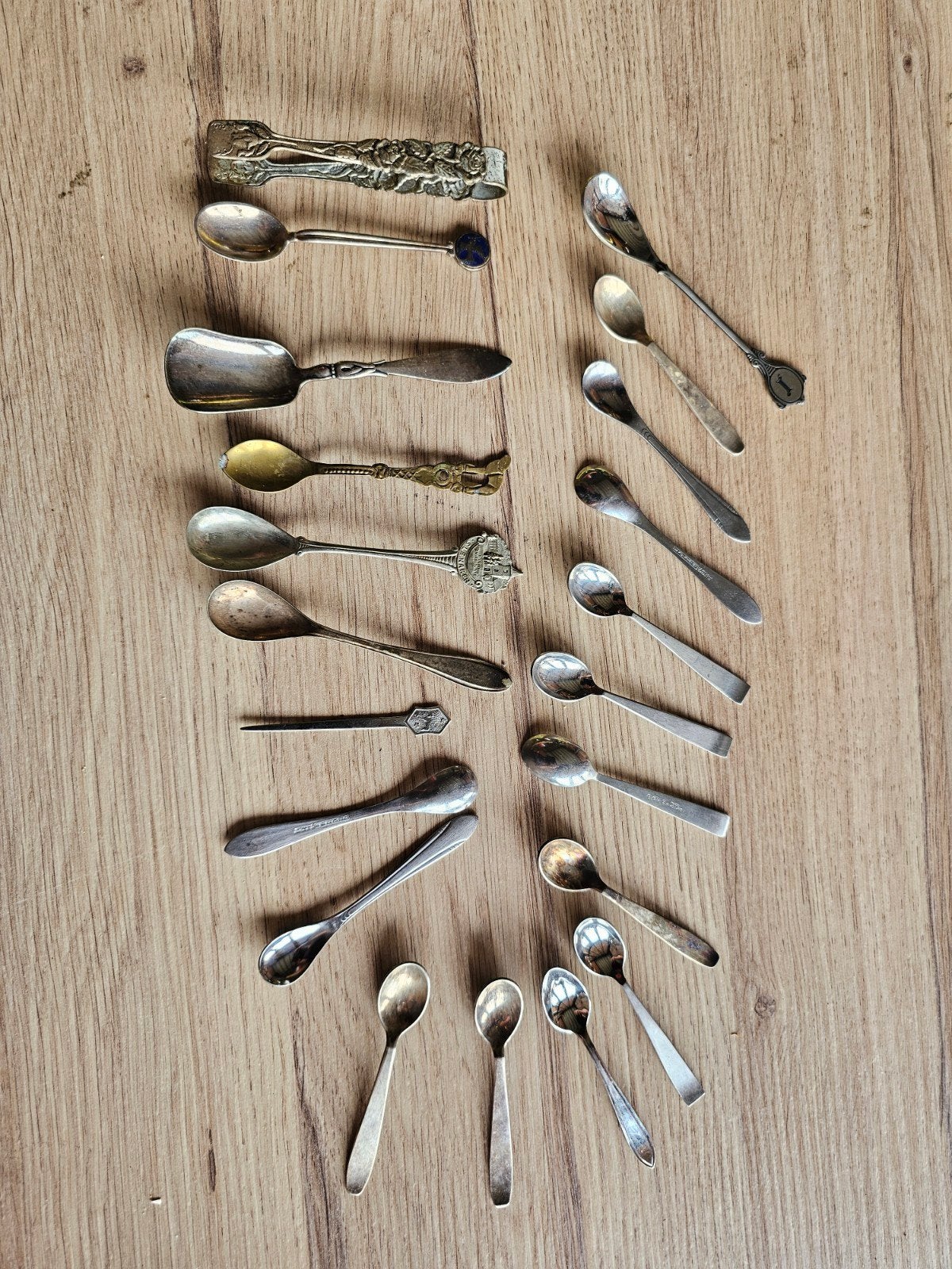 Verzameling van diverse zilveren en verzilverde lepels, Antiek en Kunst, Ophalen of Verzenden