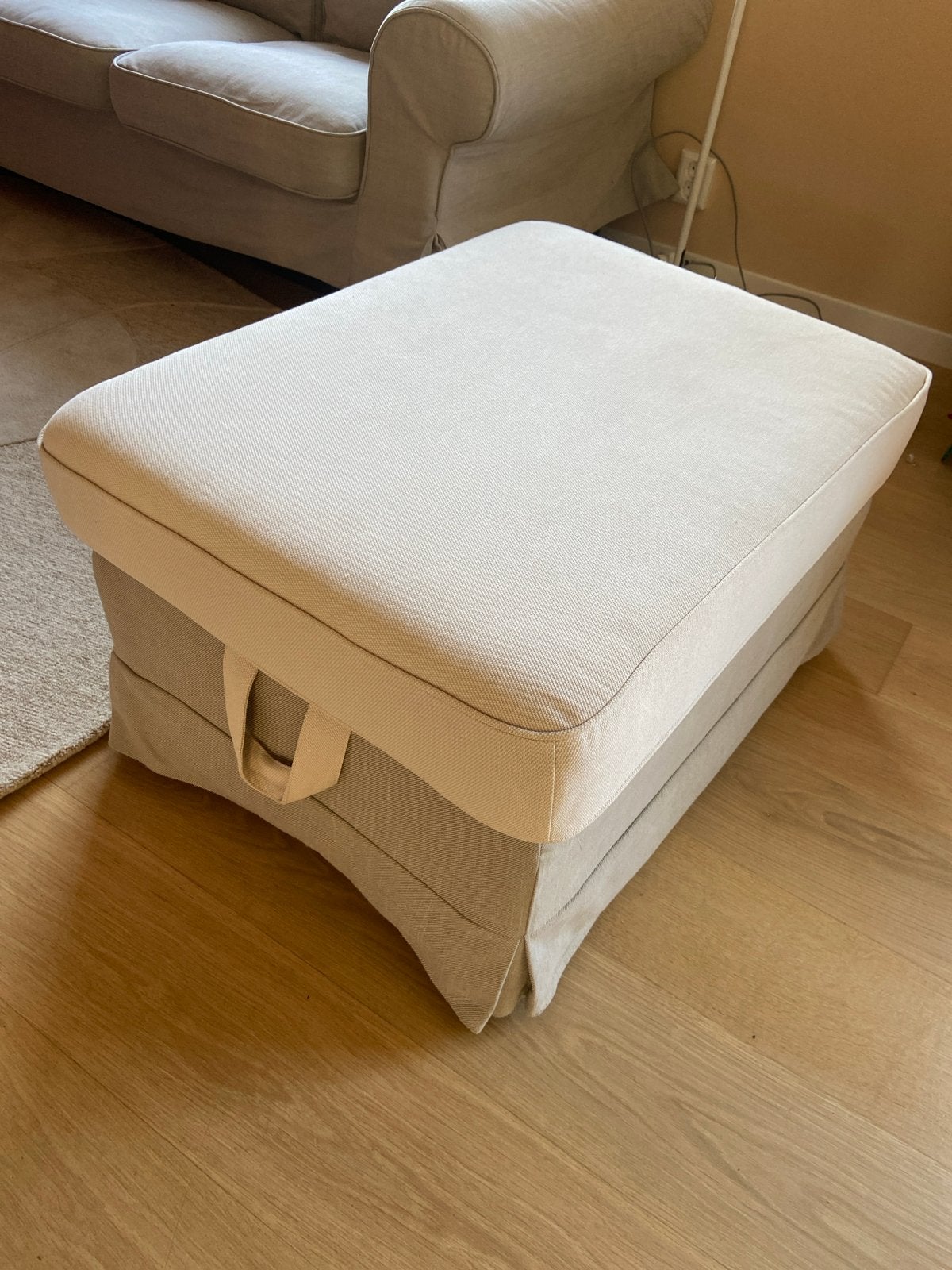 Ikea Ectorp Hocker - Crème/Beige, Ophalen, Gebruikt, 75 tot 100 cm, Stof