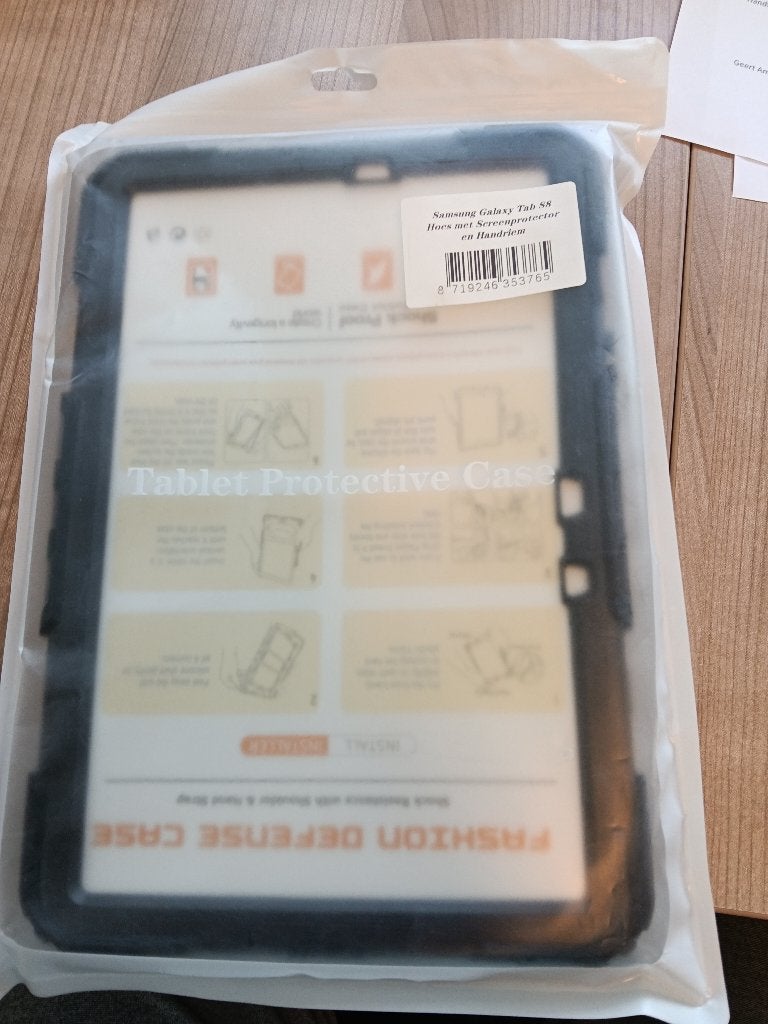 Samsung Galaxy tab S8 hoes met screenprotector en handriem, 11 inch, Nieuw, Bescherming voor- en achterkant, Ophalen of Verzenden