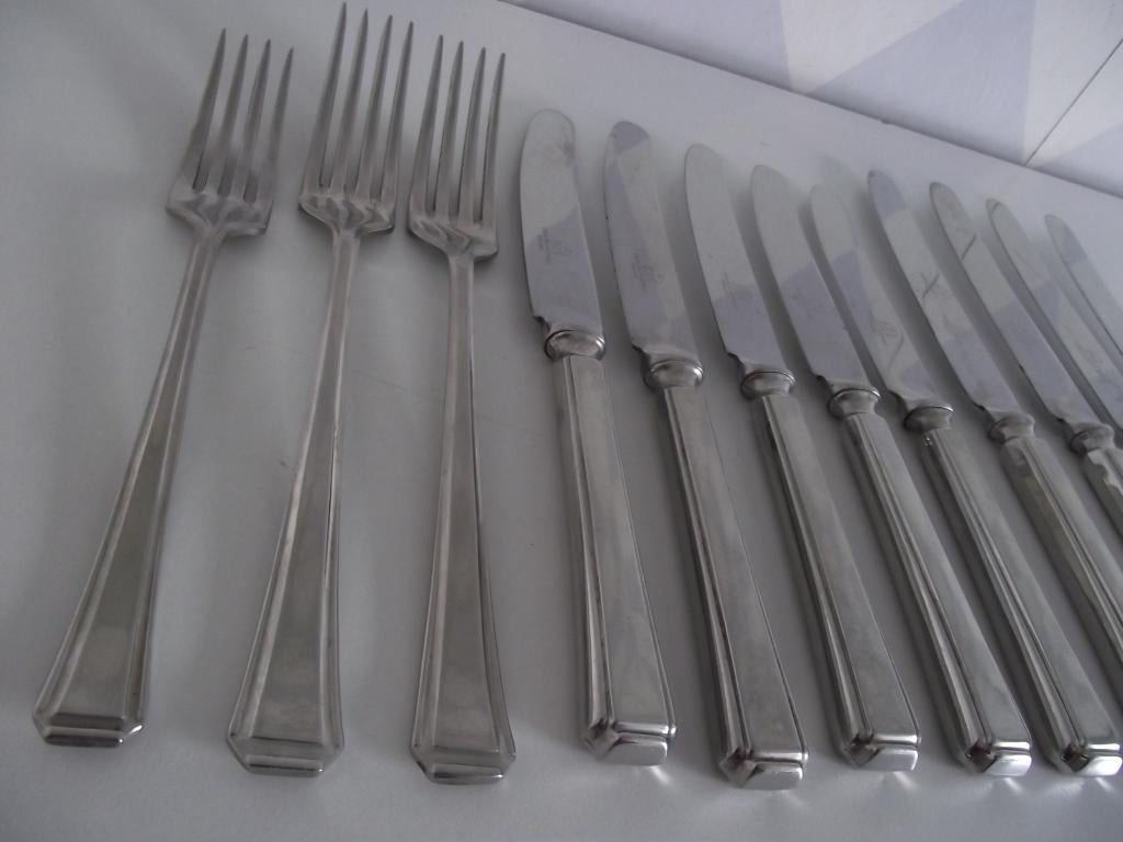 12 stuks vintage ART DECO bestek RVS 18-8 Sheffield 1930 p s, Ophalen of Verzenden
