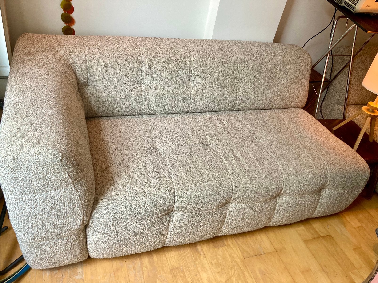 Lumz Luno element/chaise longue beige gemeleerd, Ophalen, 150 tot 200 cm, Tweepersoons, 75 tot 100 cm