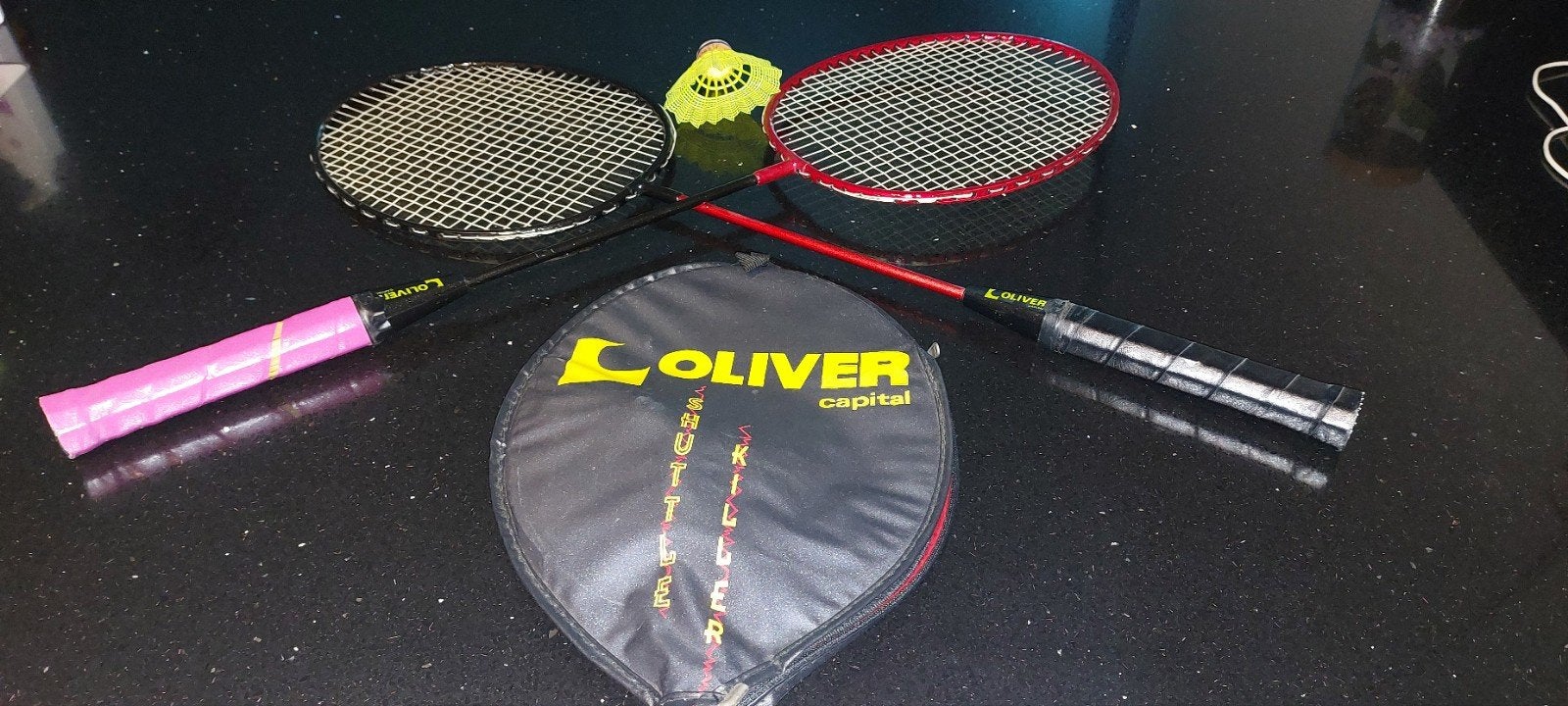 Badmintonrackets set met shuttle en hoes - Oliver Capital, Ophalen of Verzenden