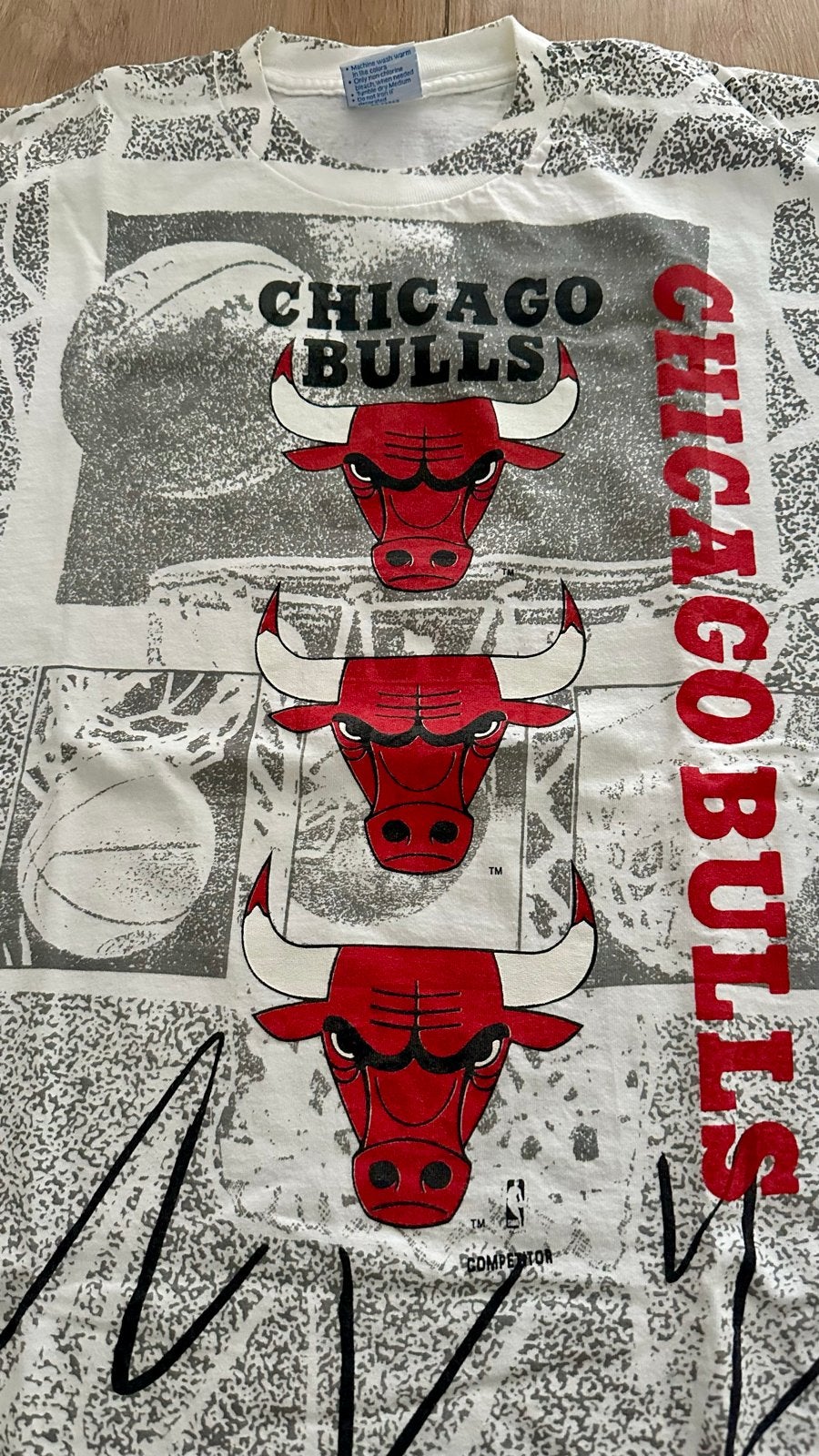 Vintage Chicago Bulls NBA T-shirt - All Sport Proweight, Ophalen of Verzenden, Gedragen, Maat 56/58 (XL), Wit