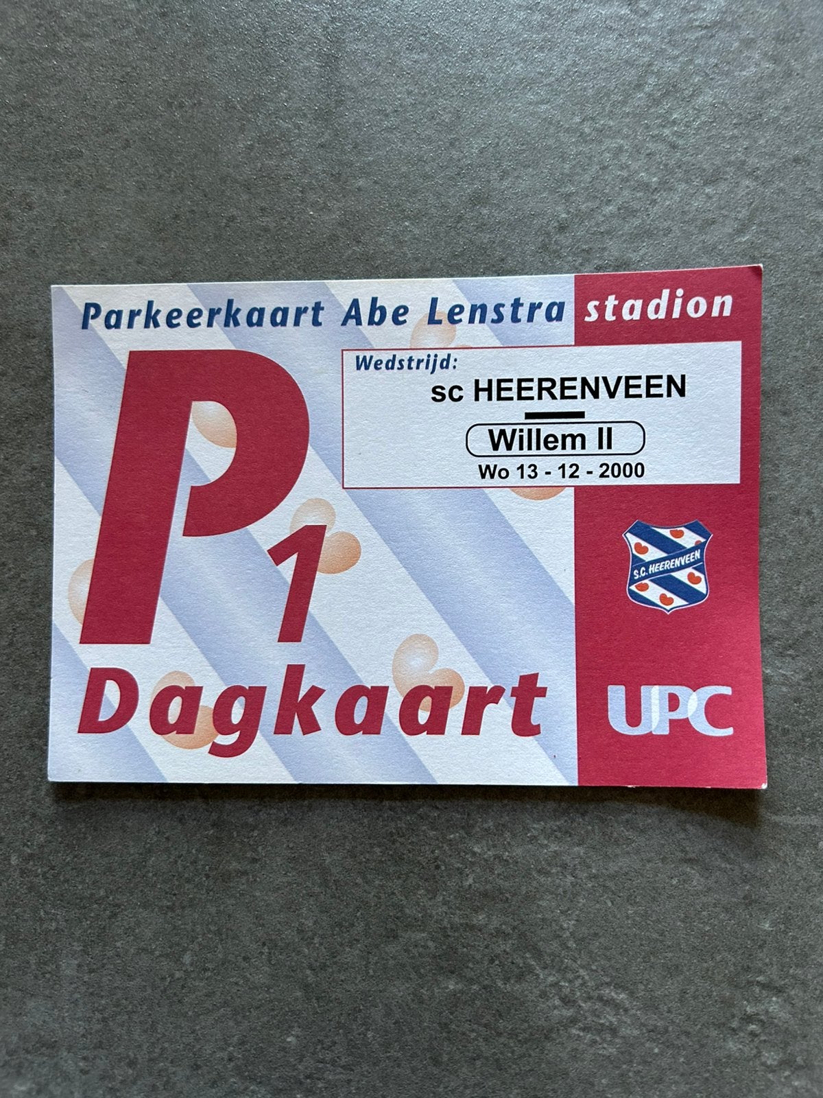 SC Heerenveen - FlWillem II parkeerkaart, Ophalen of Verzenden, Willem II, Overige typen